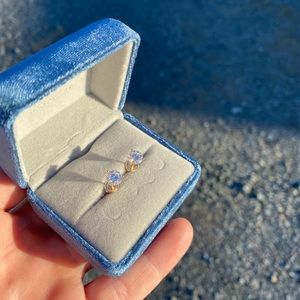 14K Yellow Gold Moissanite Diamond Studs